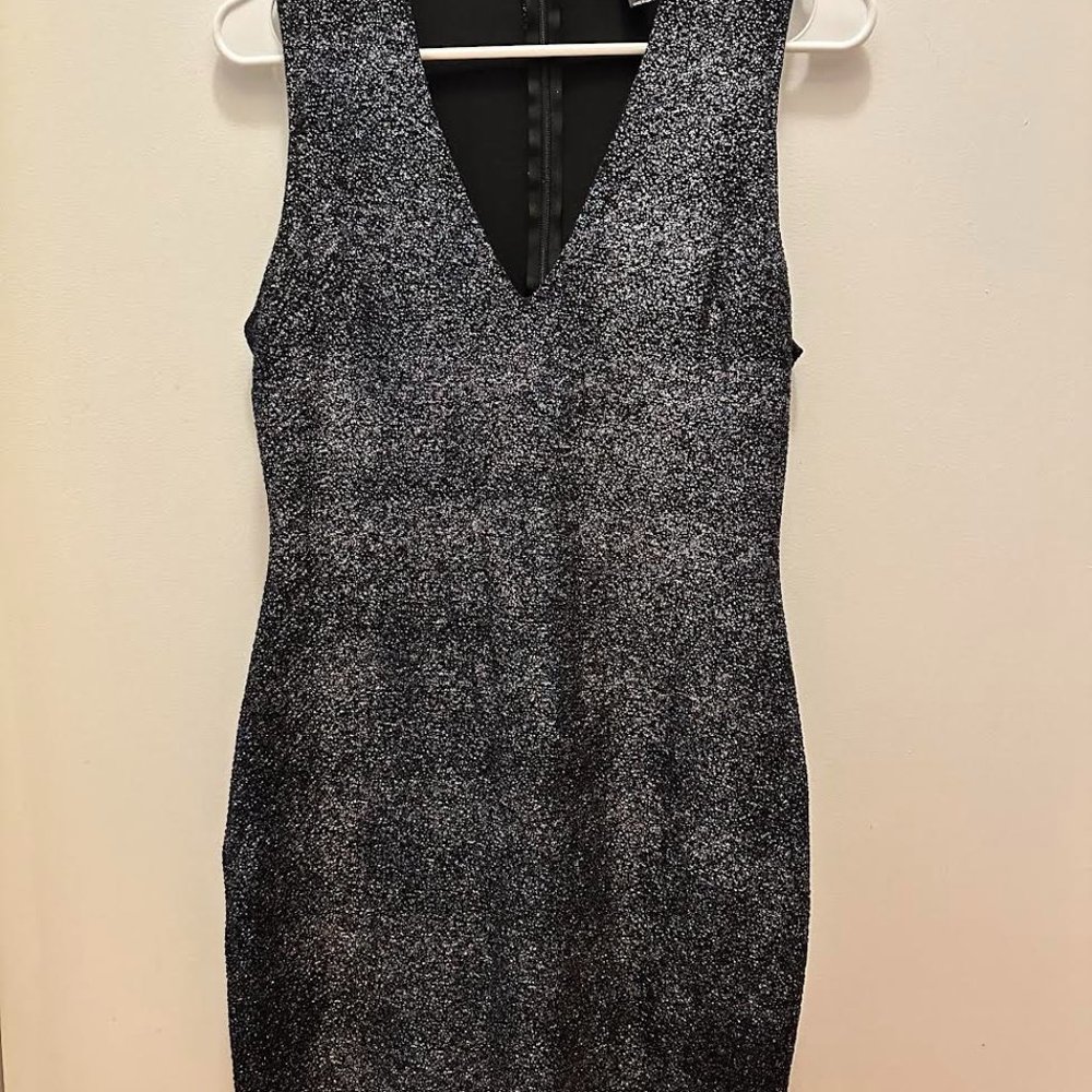 Aqua Bodycon Glitter Dress